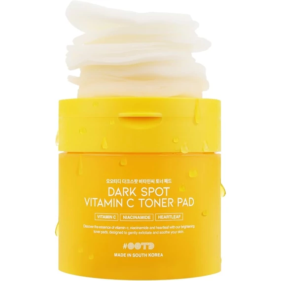 OOTD BEAUTY Dark Spot Vitamin C Toner Pad – Bőrvilágosító Peeling Párnák 70db/120ml