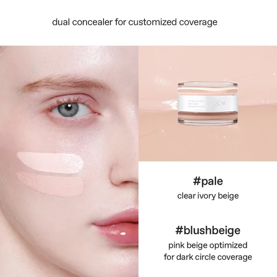 GLOW Not Dry Concealer – #Pale + #Blushbeige – Nawilżający Korektor 10g