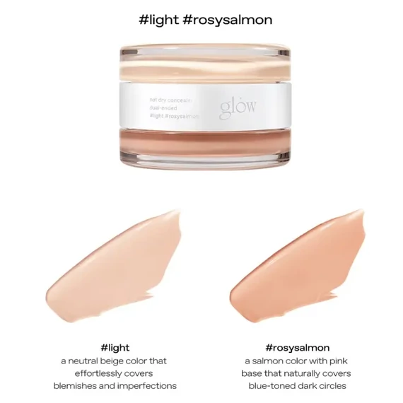 GLOW Not Dry Concealer – #Light + #Rosysalmon – Hidratáló Korrektor 10g