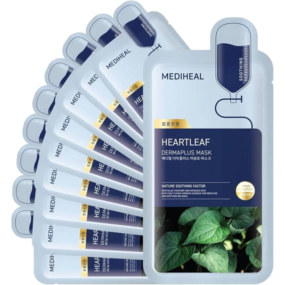 Mediheal Dermaplus Heartleaf Mask – Vlažilna Maska za Obraz 1kos/22ml