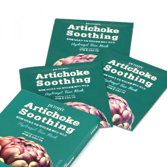Petitfee Artichoke Soothing Hydrogel Face Mask – Pomirjujoča Hidrogelna Maska za Obraz 1kos/32g