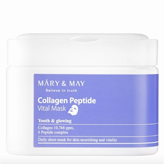  Mary&May Collagen Peptide Vital Mask - 30 masek welonowych z niskocząsteczkowym kolagenem i peptydami