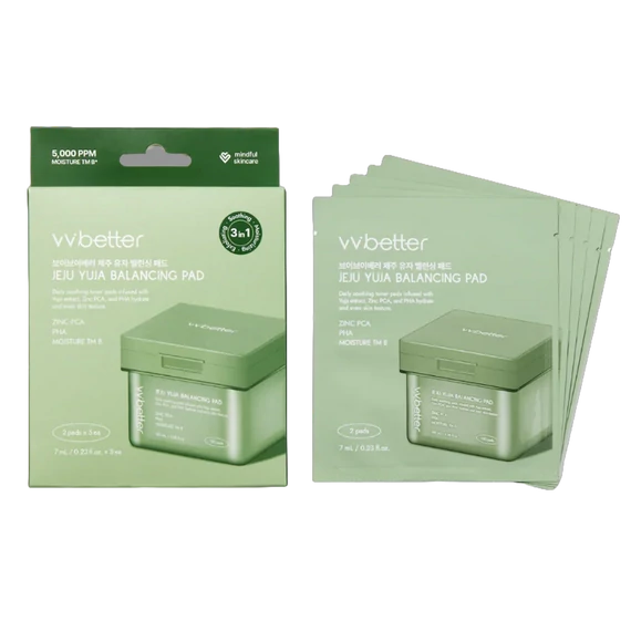 Vvbetter Jeju Yuja Balancing Pad Mini Set – Dischete Tonifiante Cu Extract De Yuja 5buc×2tampoane
